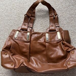 Jessica Simpson Tan Leather Handbag with Gold Details